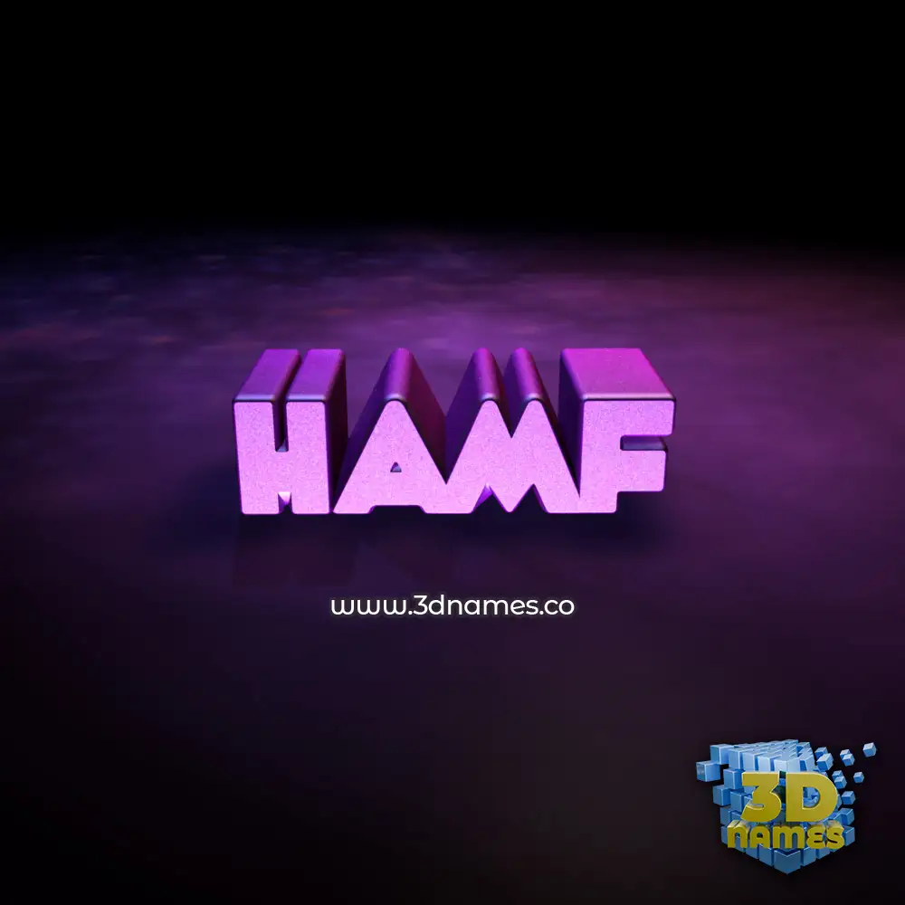 hamf in Big Purple style - 3D name wallpaper