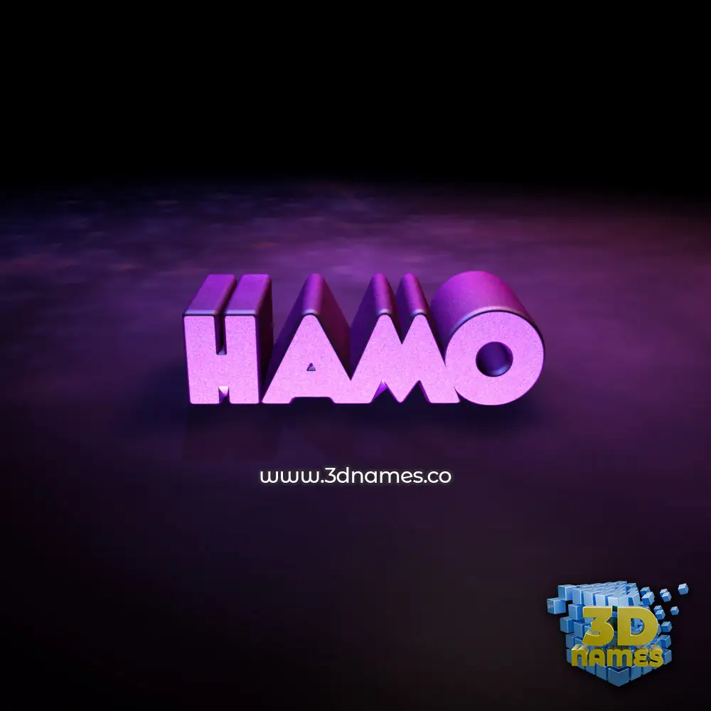 hamo in Big Purple style - 3D name wallpaper