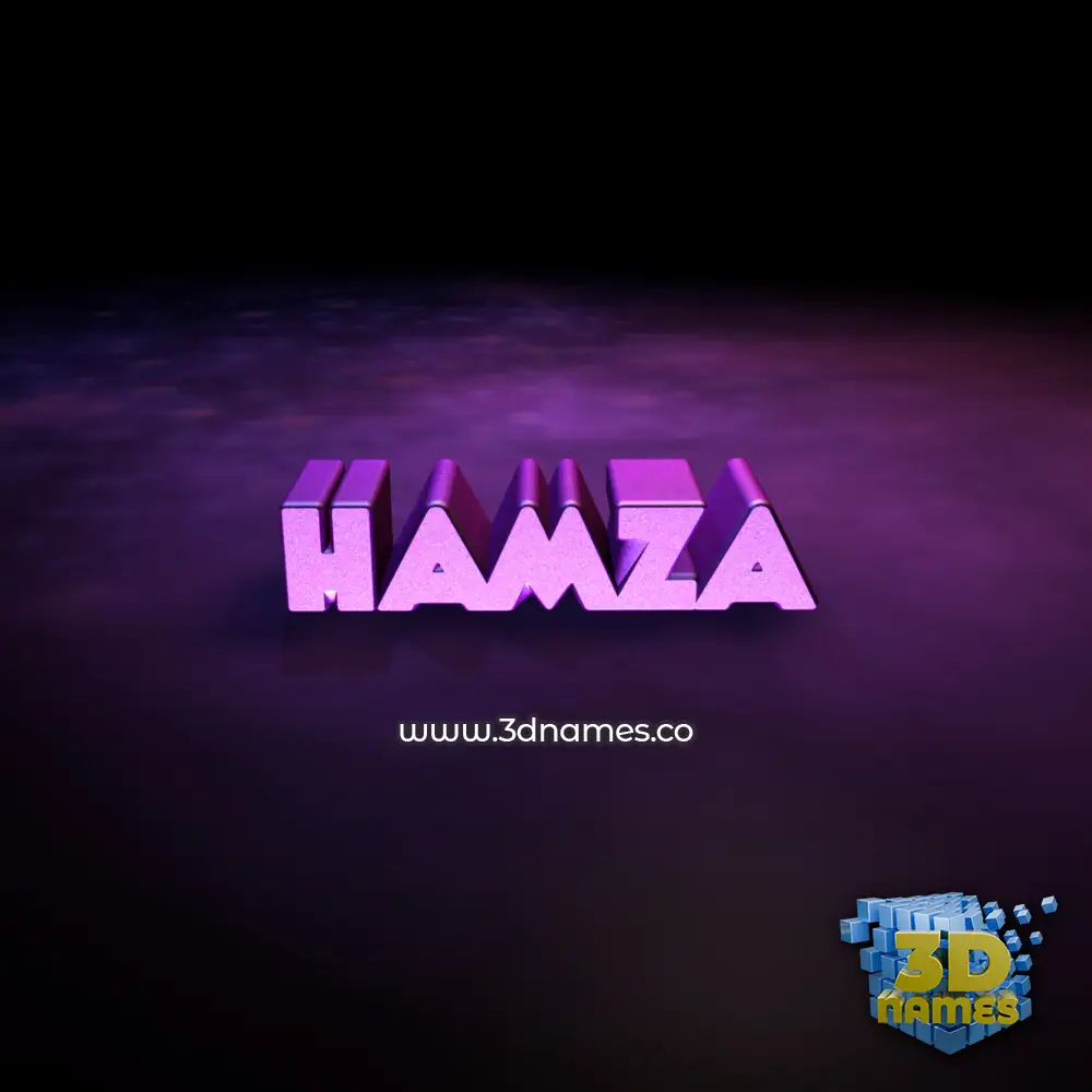 hamza in Big Purple style - 3D name wallpaper