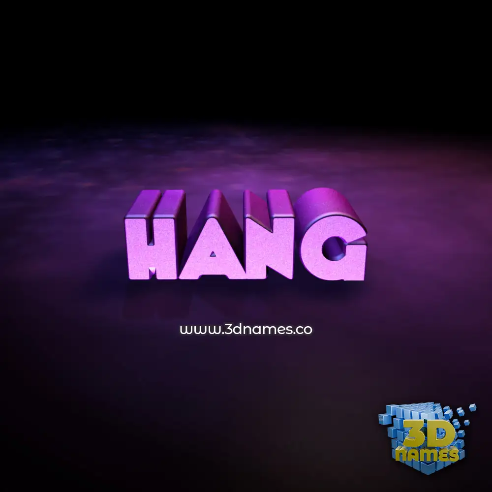 hang in Big Purple style - 3D name wallpaper