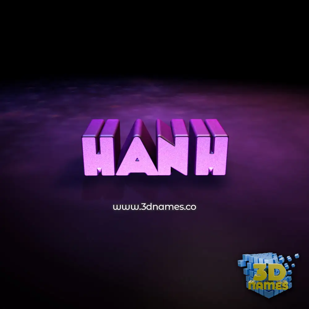 hanh in Big Purple style - 3D name wallpaper