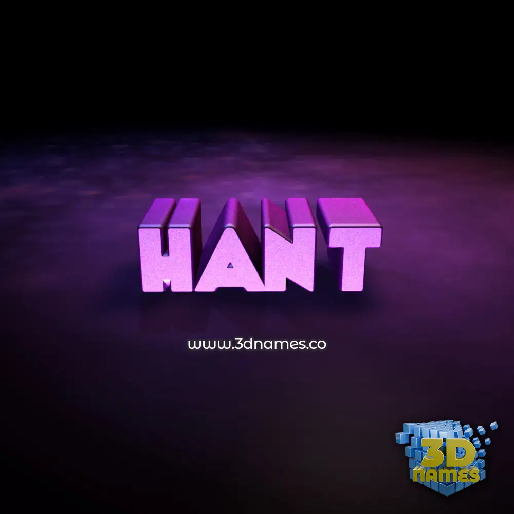 hant in Big Purple style - 3D name wallpaper