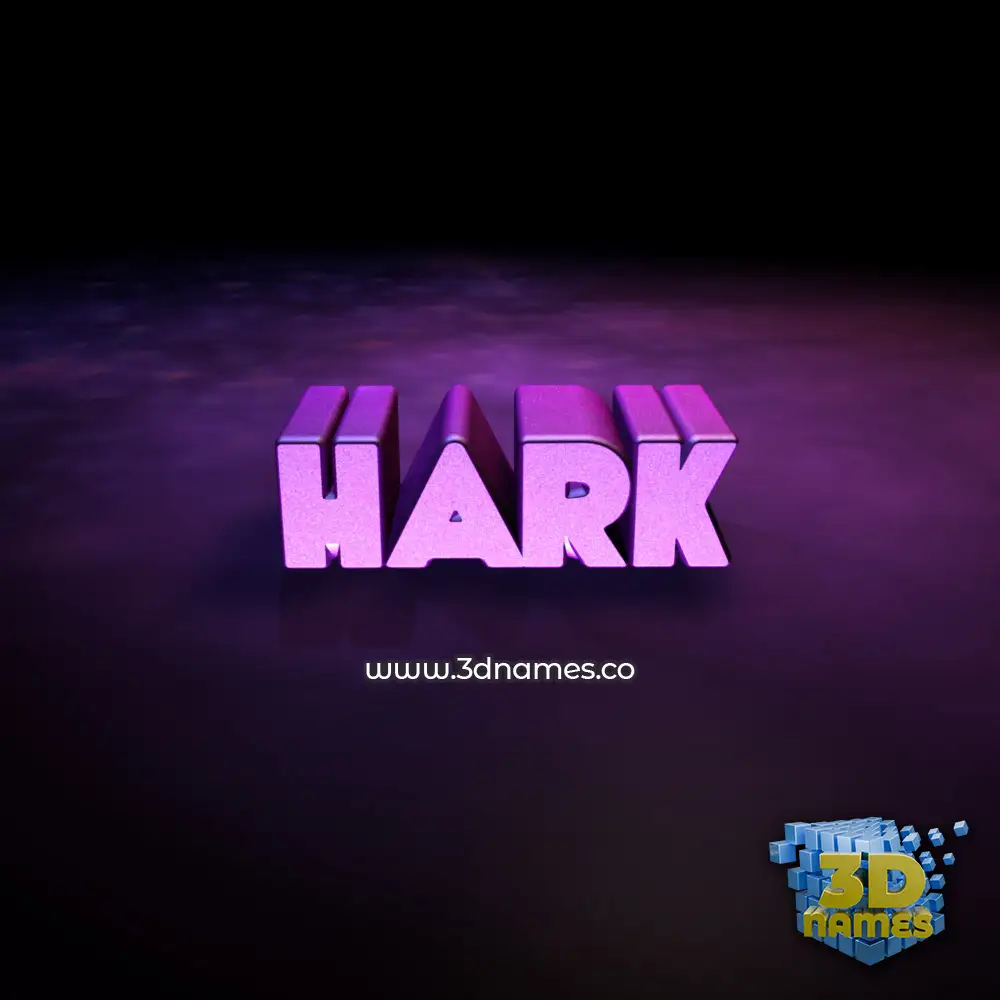 hark in Big Purple style - 3D name wallpaper