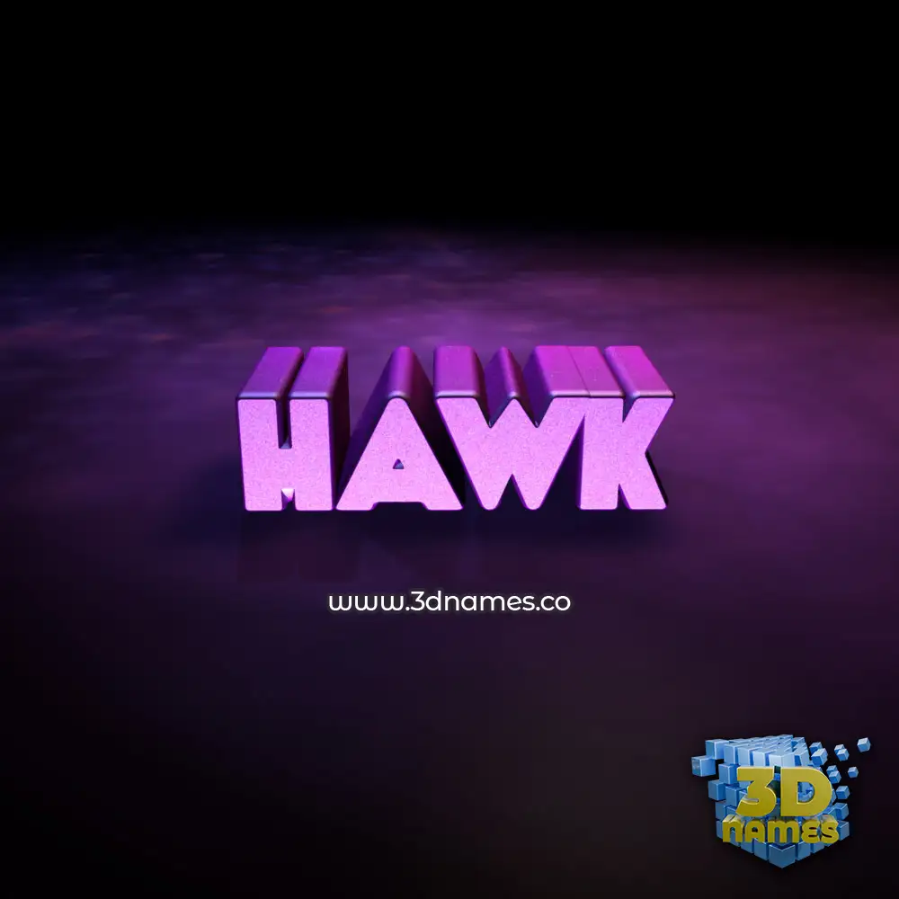 hawk in Big Purple style - 3D name wallpaper