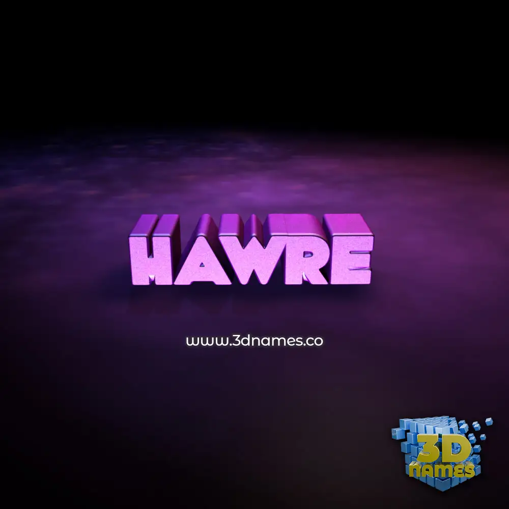 hawre in Big Purple style - 3D name wallpaper