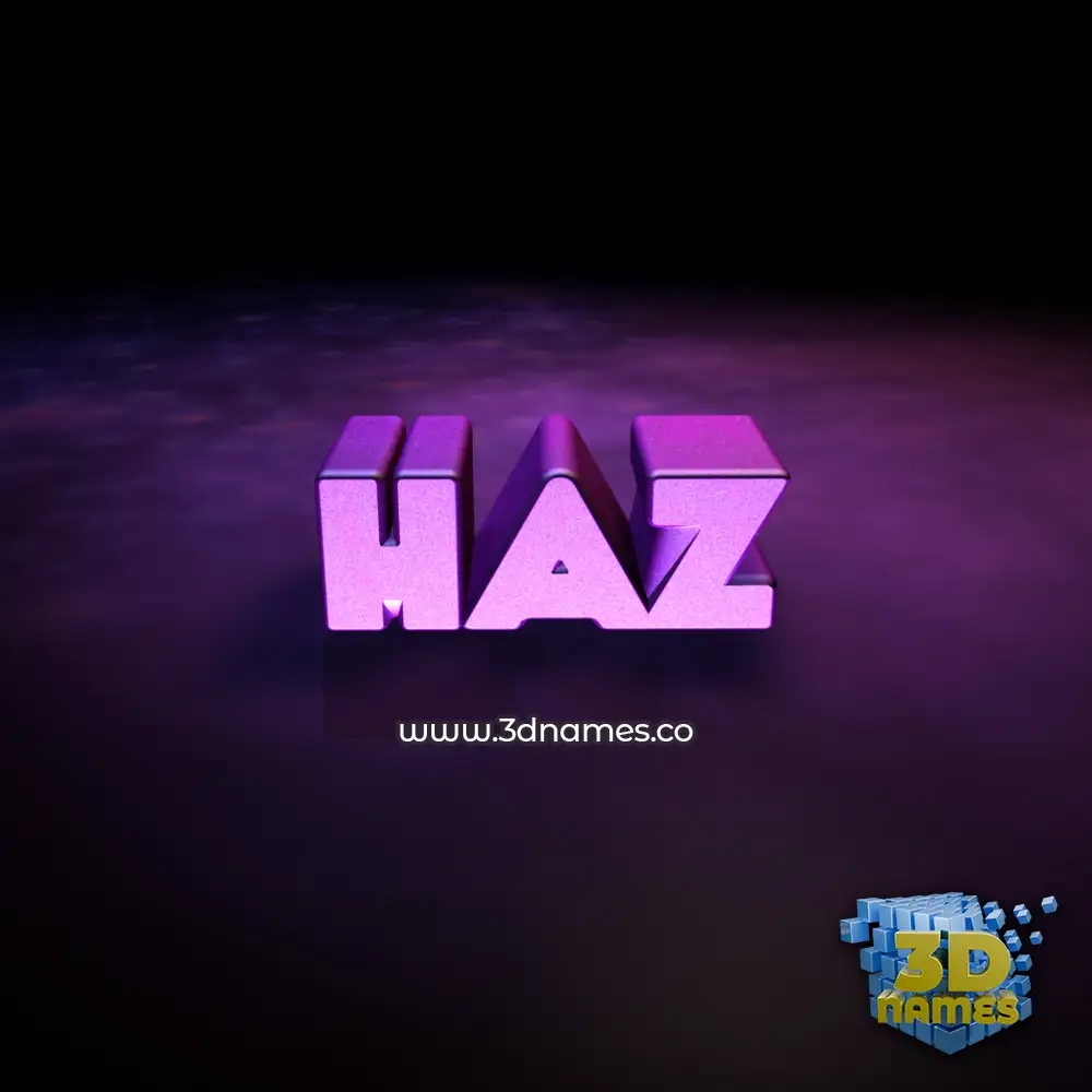 haz in Big Purple style - 3D name wallpaper