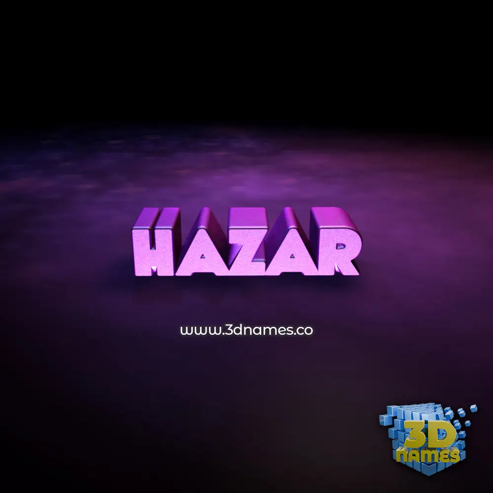 hazar in Big Purple style - 3D name wallpaper