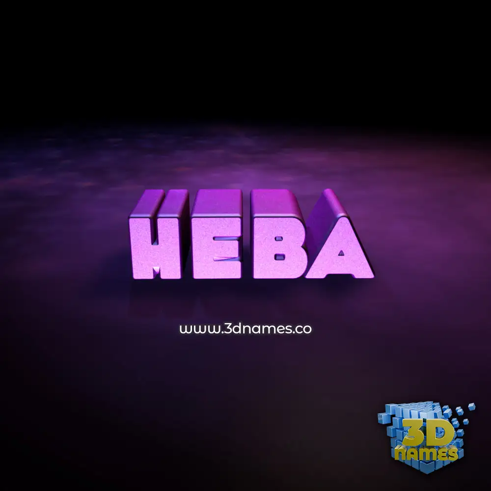 heba in Big Purple style - 3D name wallpaper