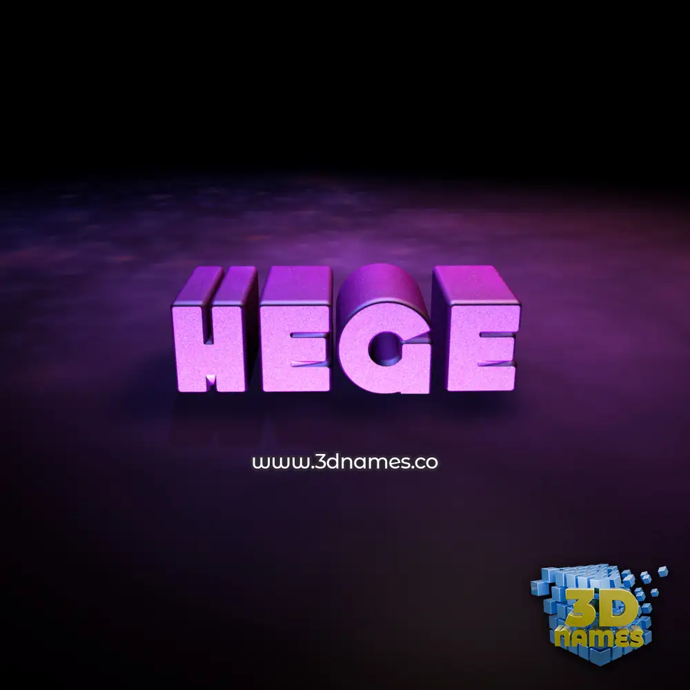 hege in Big Purple style - 3D name wallpaper