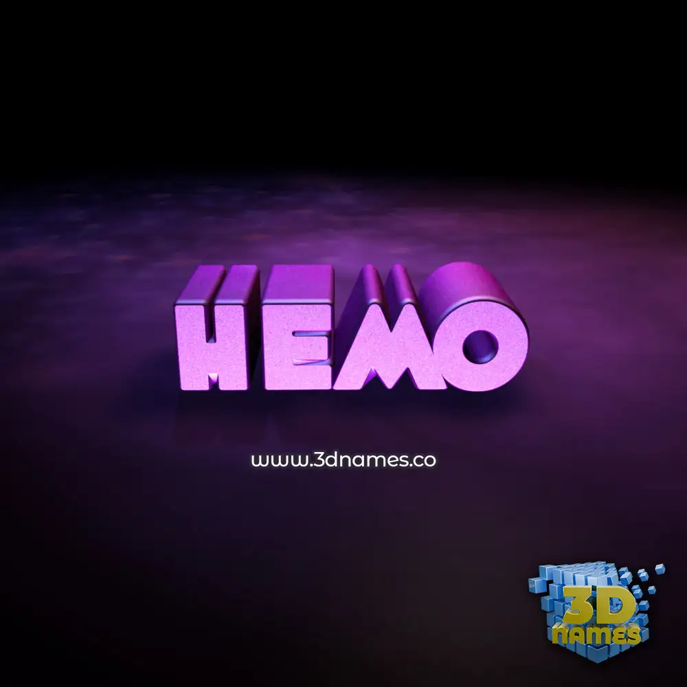 hemo in Big Purple style - 3D name wallpaper