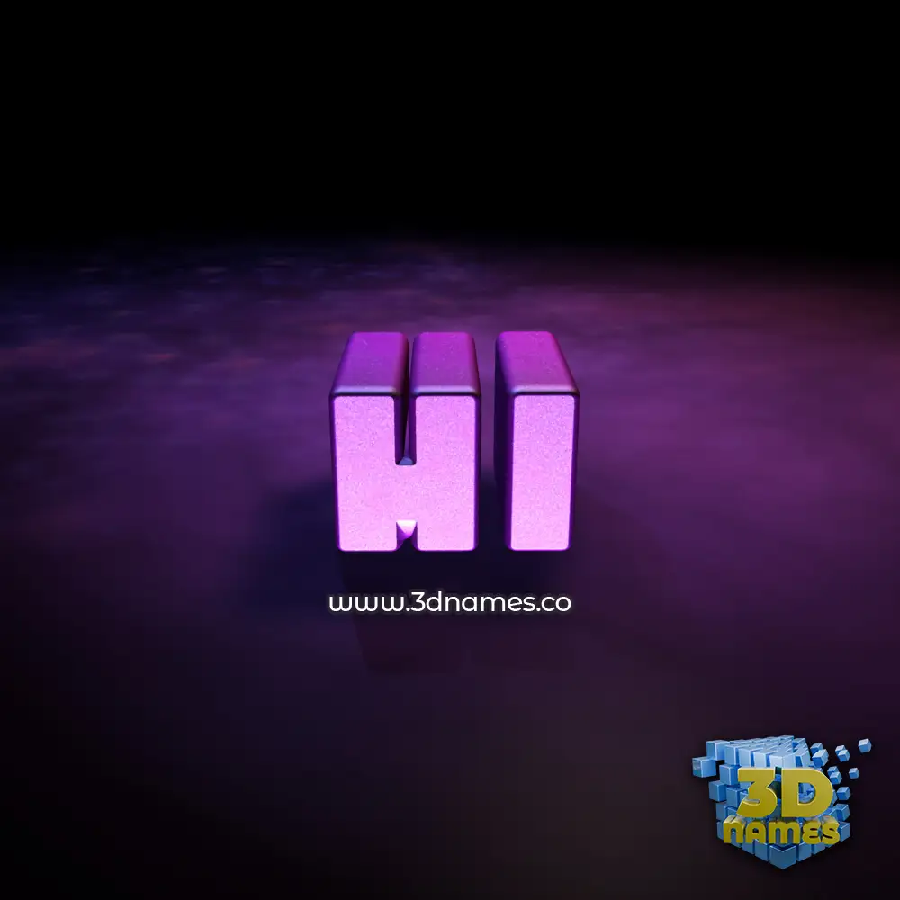 hi in Big Purple style - 3D name wallpaper