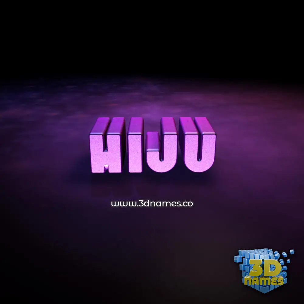 hiju in Big Purple style - 3D name wallpaper