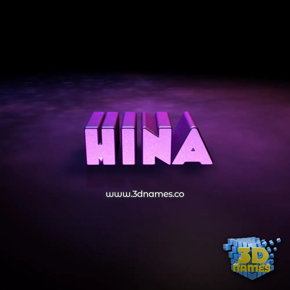 hina in Big Purple style - 3D name wallpaper