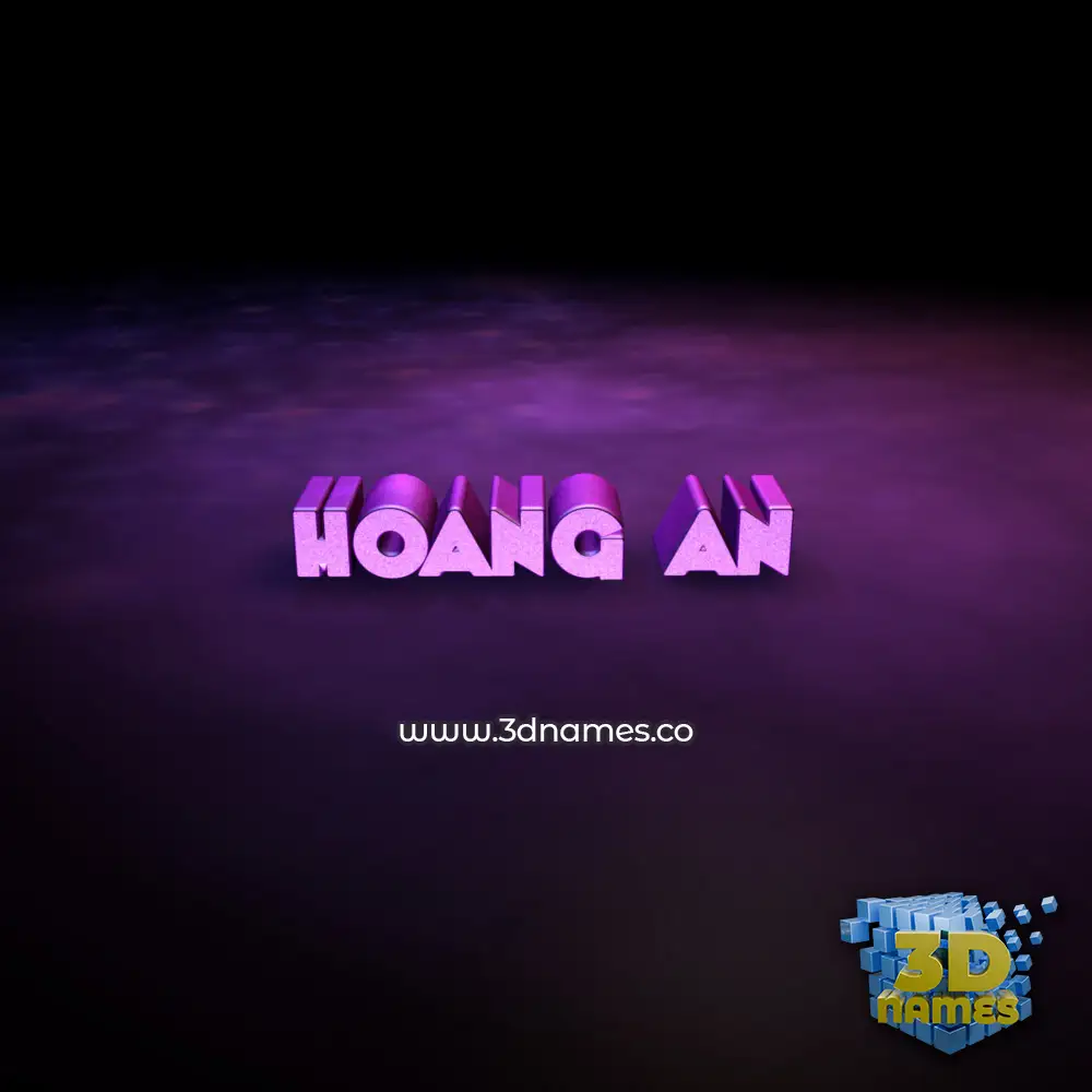 hoang an in Big Purple style - 3D name wallpaper