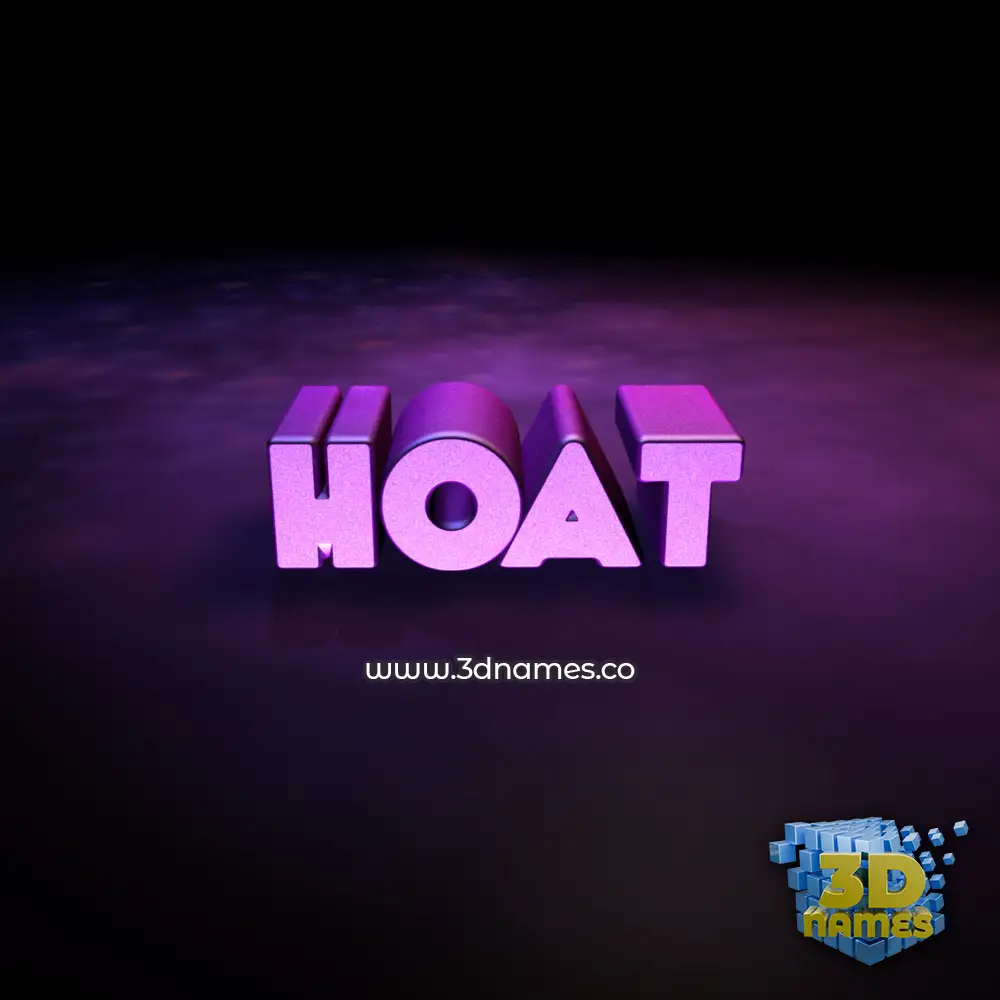 hoat in Big Purple style - 3D name wallpaper