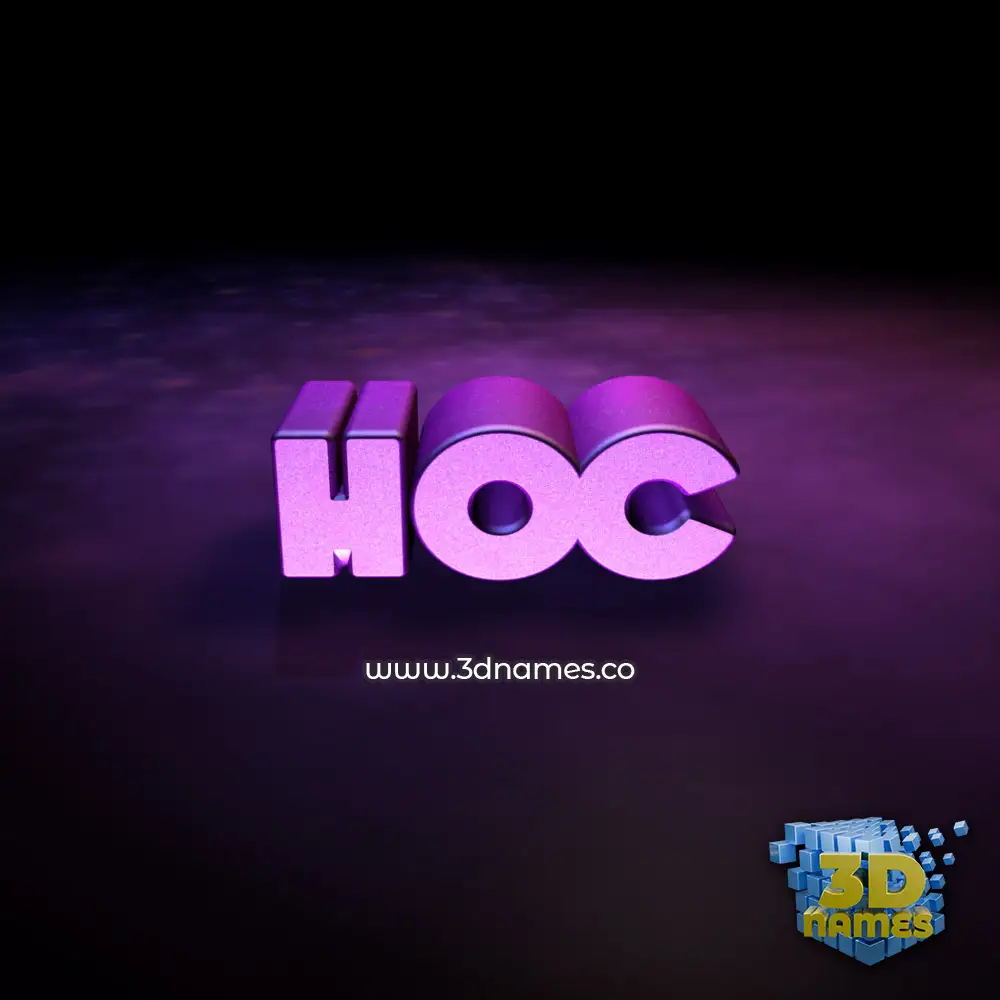 hoc in Big Purple style - 3D name wallpaper