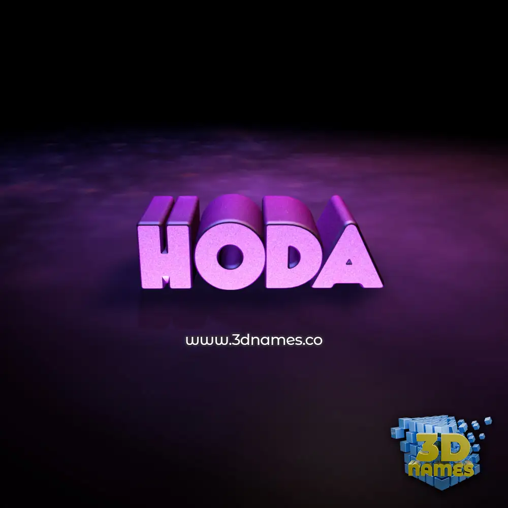 hoda in Big Purple style - 3D name wallpaper