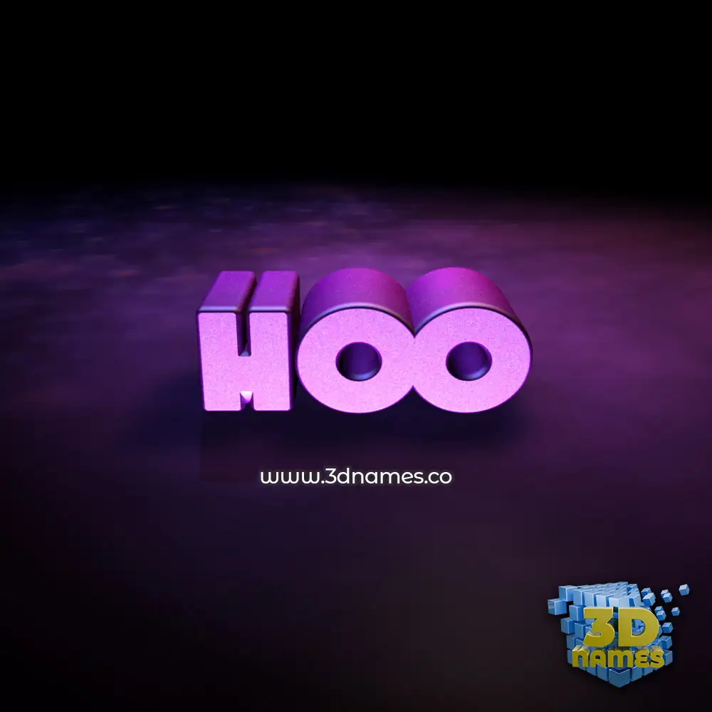 hoo in Big Purple style - 3D name wallpaper