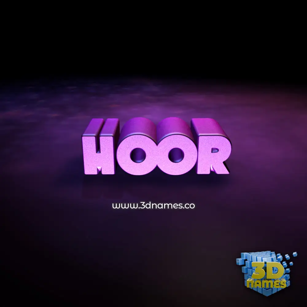 hoor in Big Purple style - 3D name wallpaper