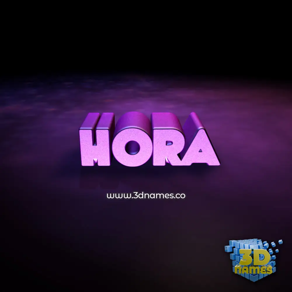 hora in Big Purple style - 3D name wallpaper