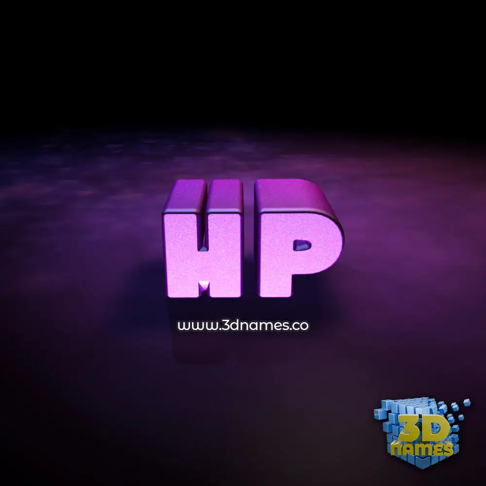 hp in Big Purple style - 3D name wallpaper