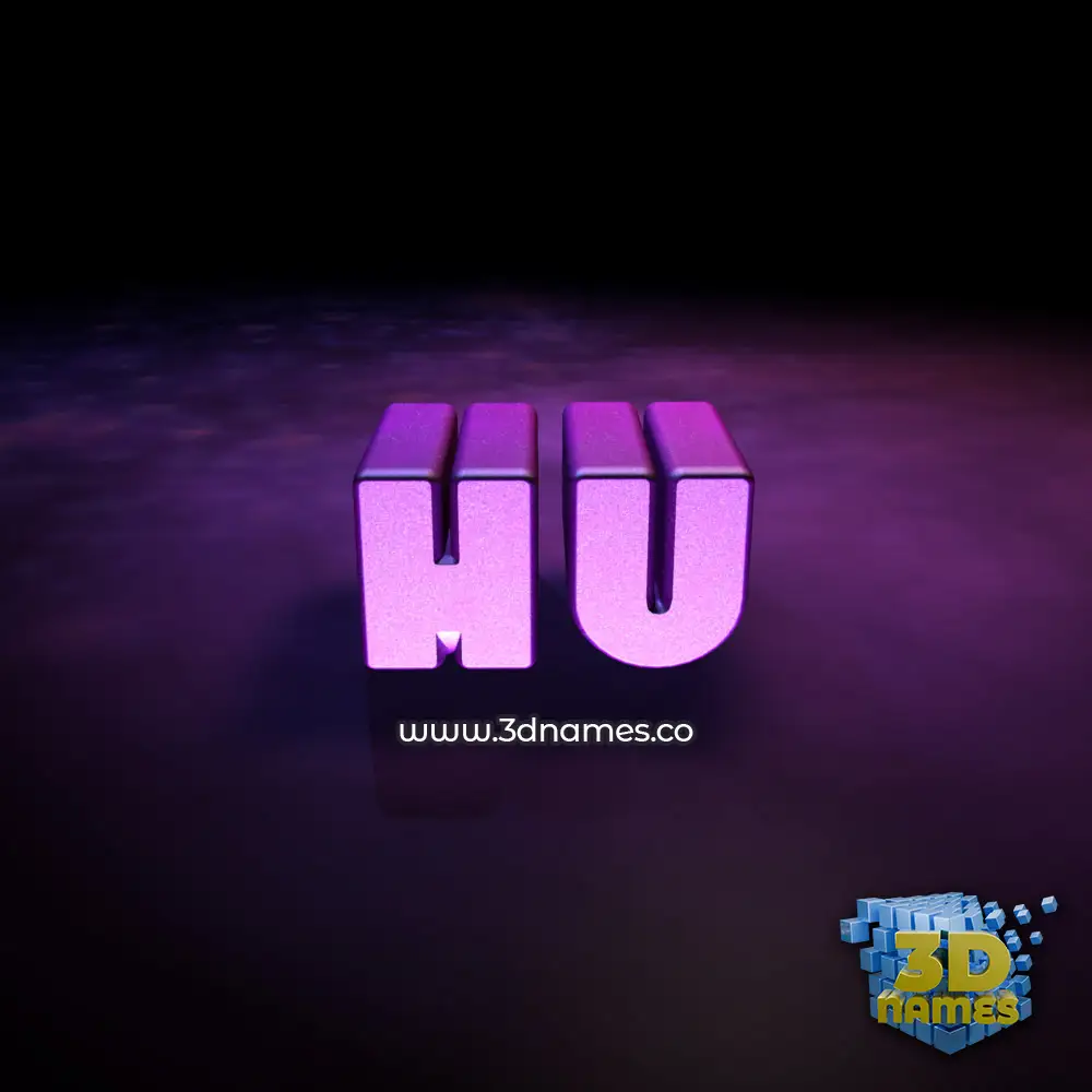 hu in Big Purple style - 3D name wallpaper