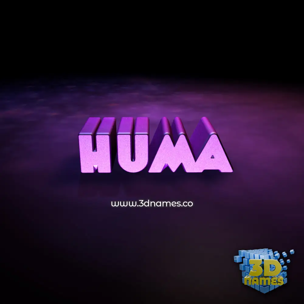 huma in Big Purple style - 3D name wallpaper