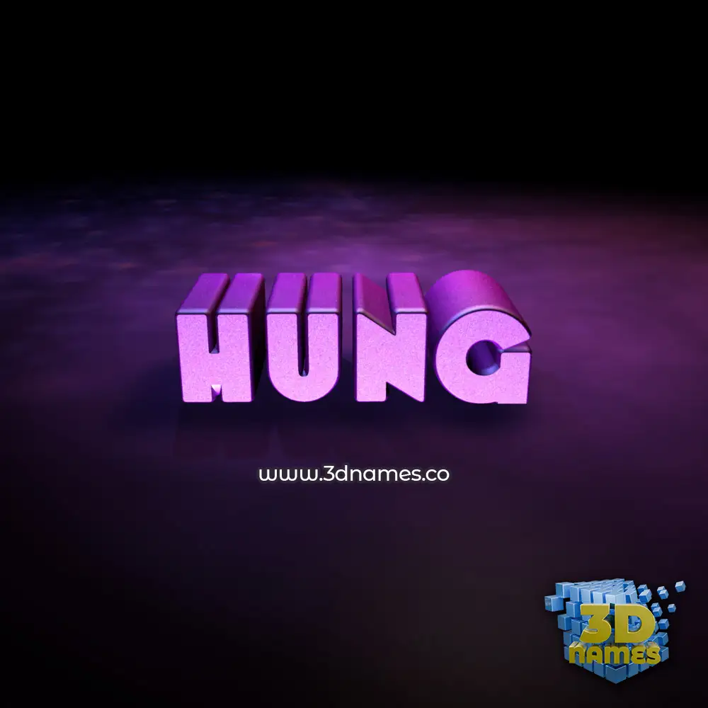 hung in Big Purple style - 3D name wallpaper