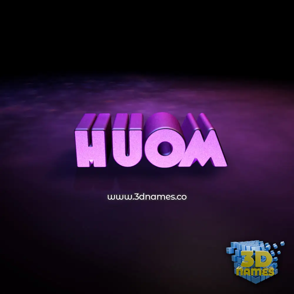 huom in Big Purple style - 3D name wallpaper
