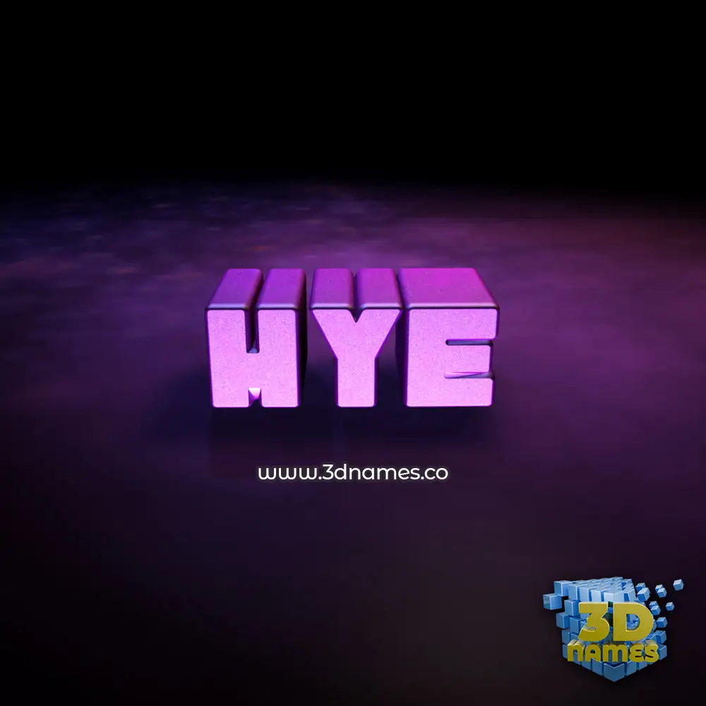 hye in Big Purple style - 3D name wallpaper