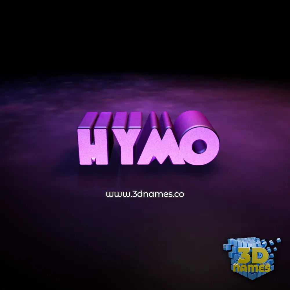 hymo in Big Purple style - 3D name wallpaper