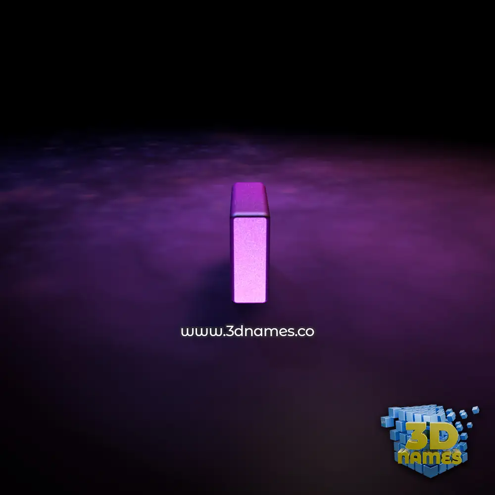 i in Big Purple style - 3D name wallpaper