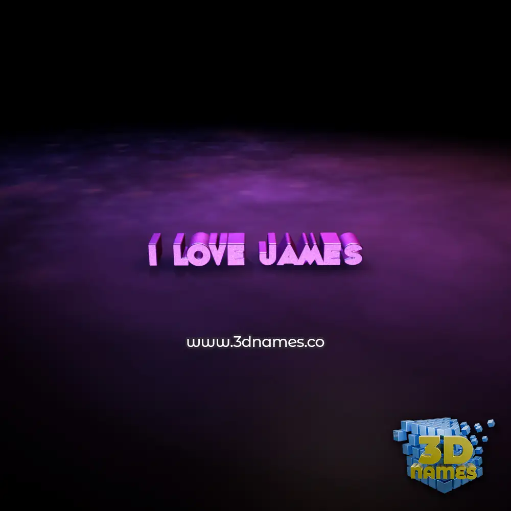 i love james in Big Purple style - 3D name wallpaper