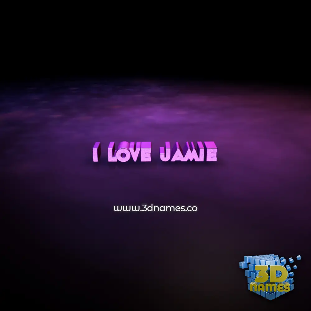 i love jamie in Big Purple style - 3D name wallpaper