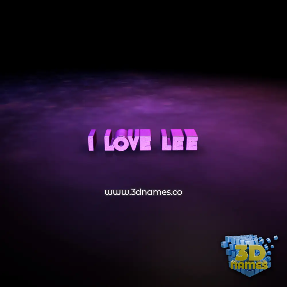 i love lee in Big Purple style - 3D name wallpaper