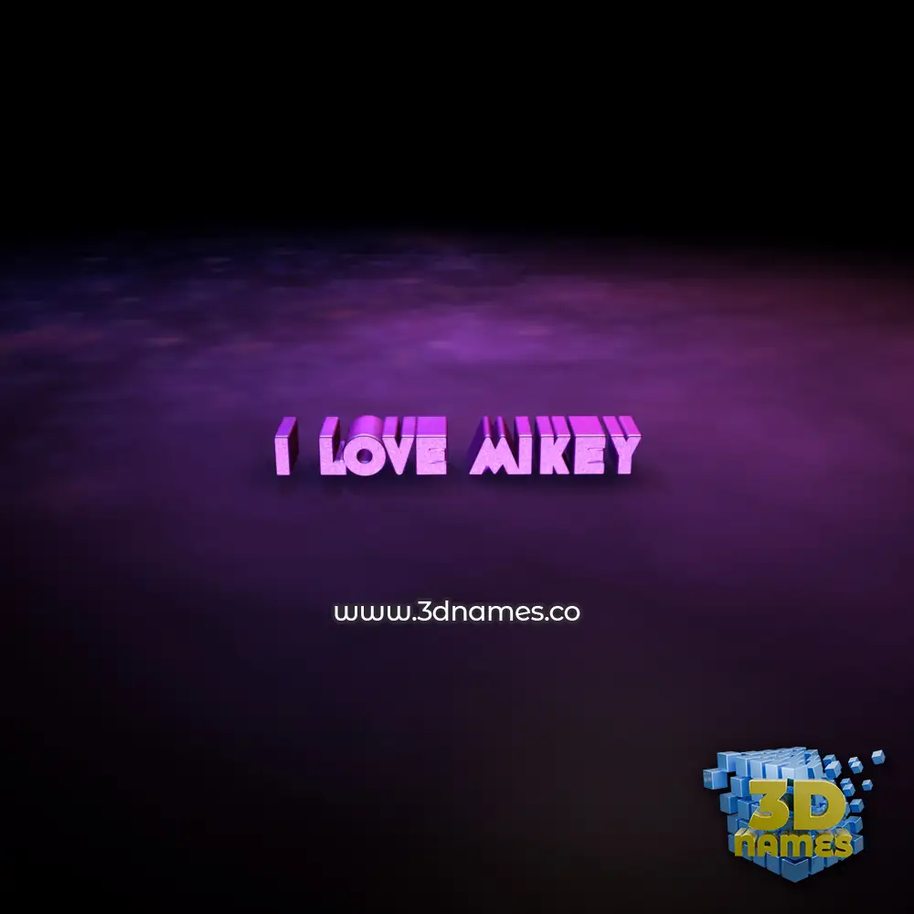 i love mikey in Big Purple style - 3D name wallpaper