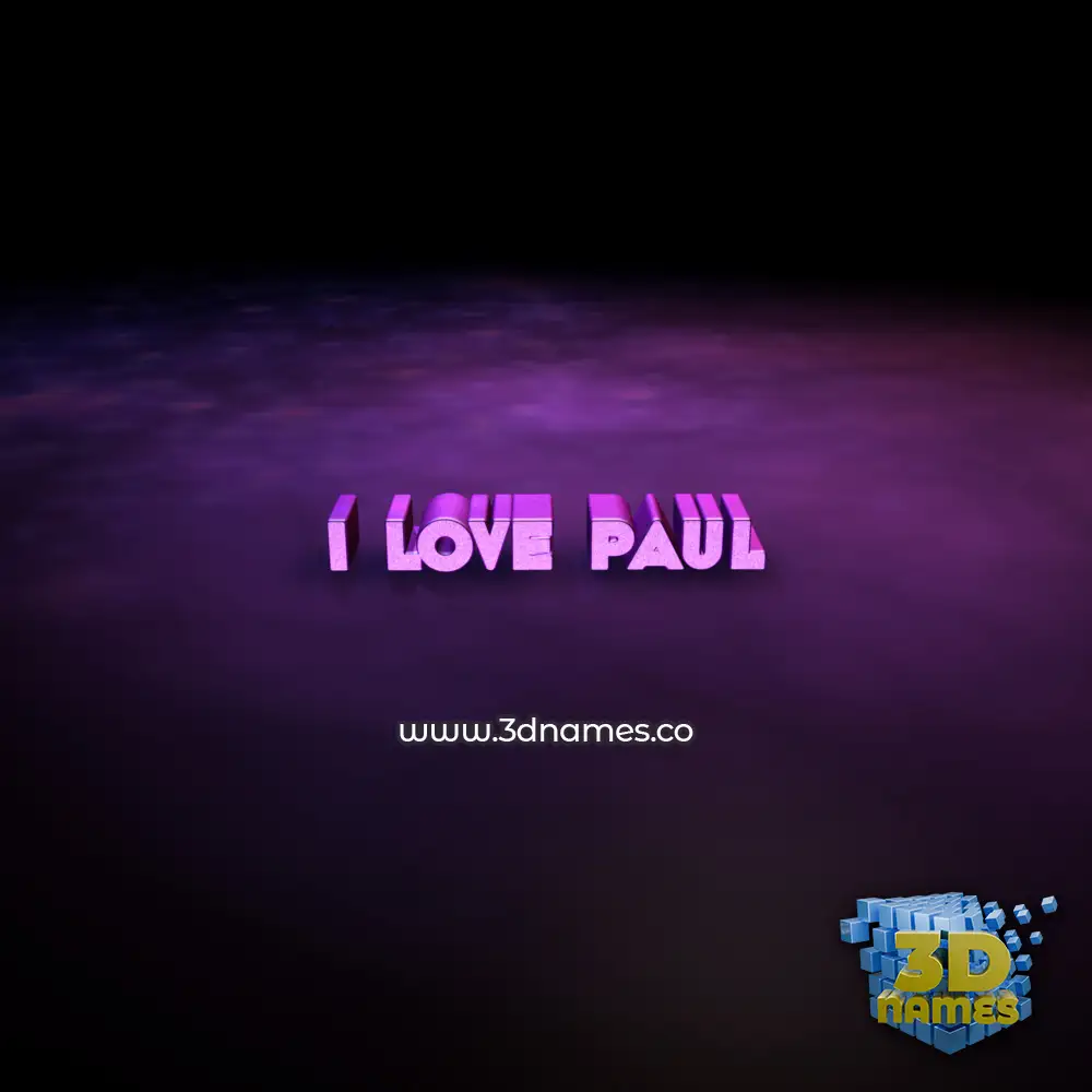 i love paul in Big Purple style - 3D name wallpaper
