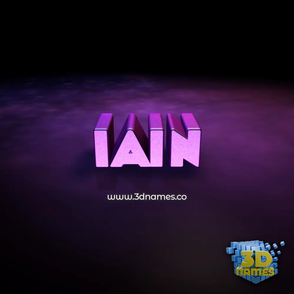 iain in Big Purple style - 3D name wallpaper