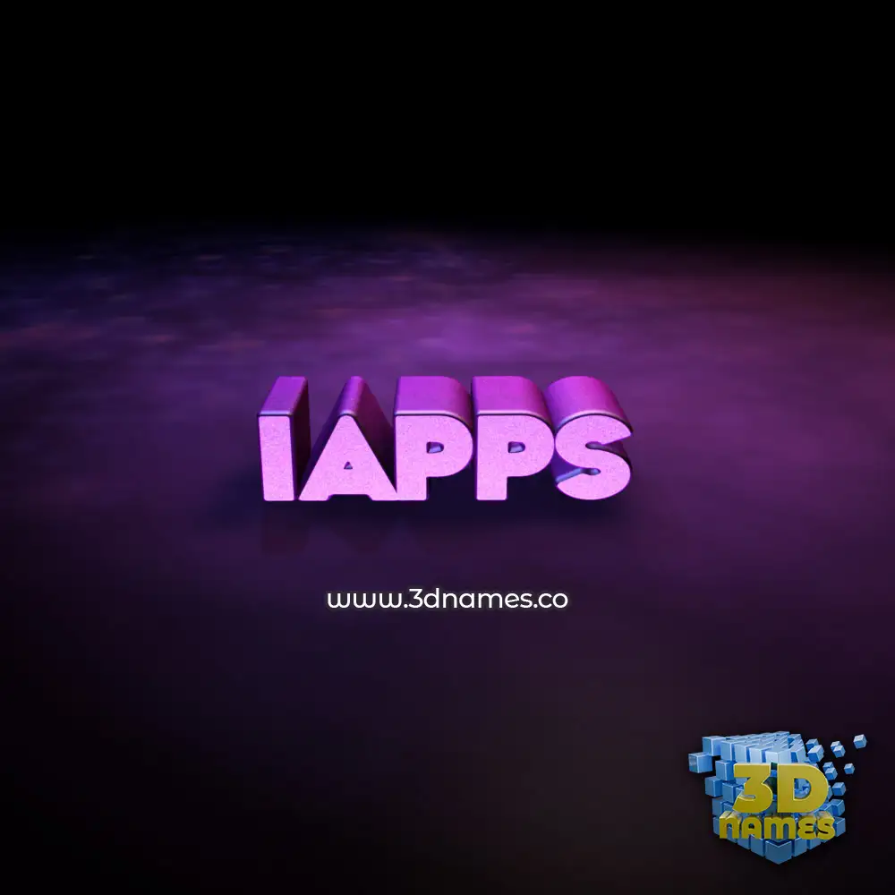 iapps in Big Purple style - 3D name wallpaper
