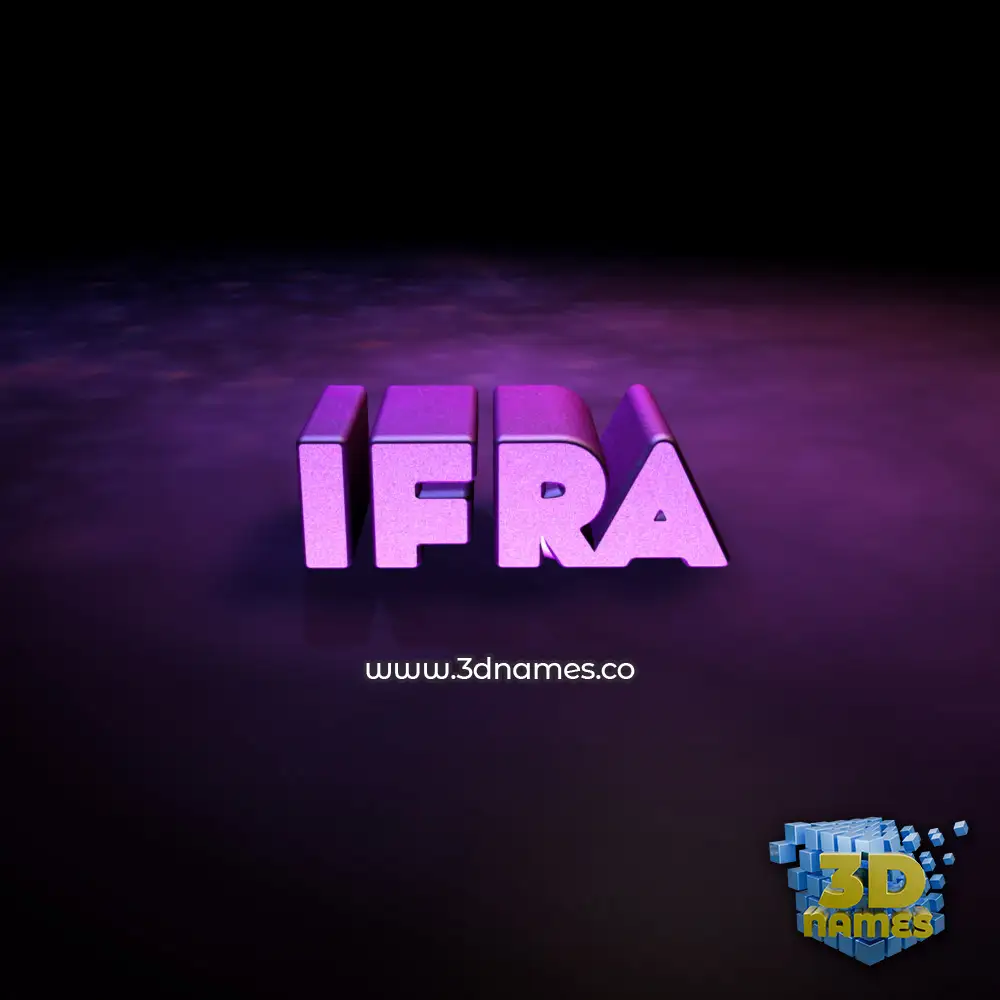 ifra in Big Purple style - 3D name wallpaper