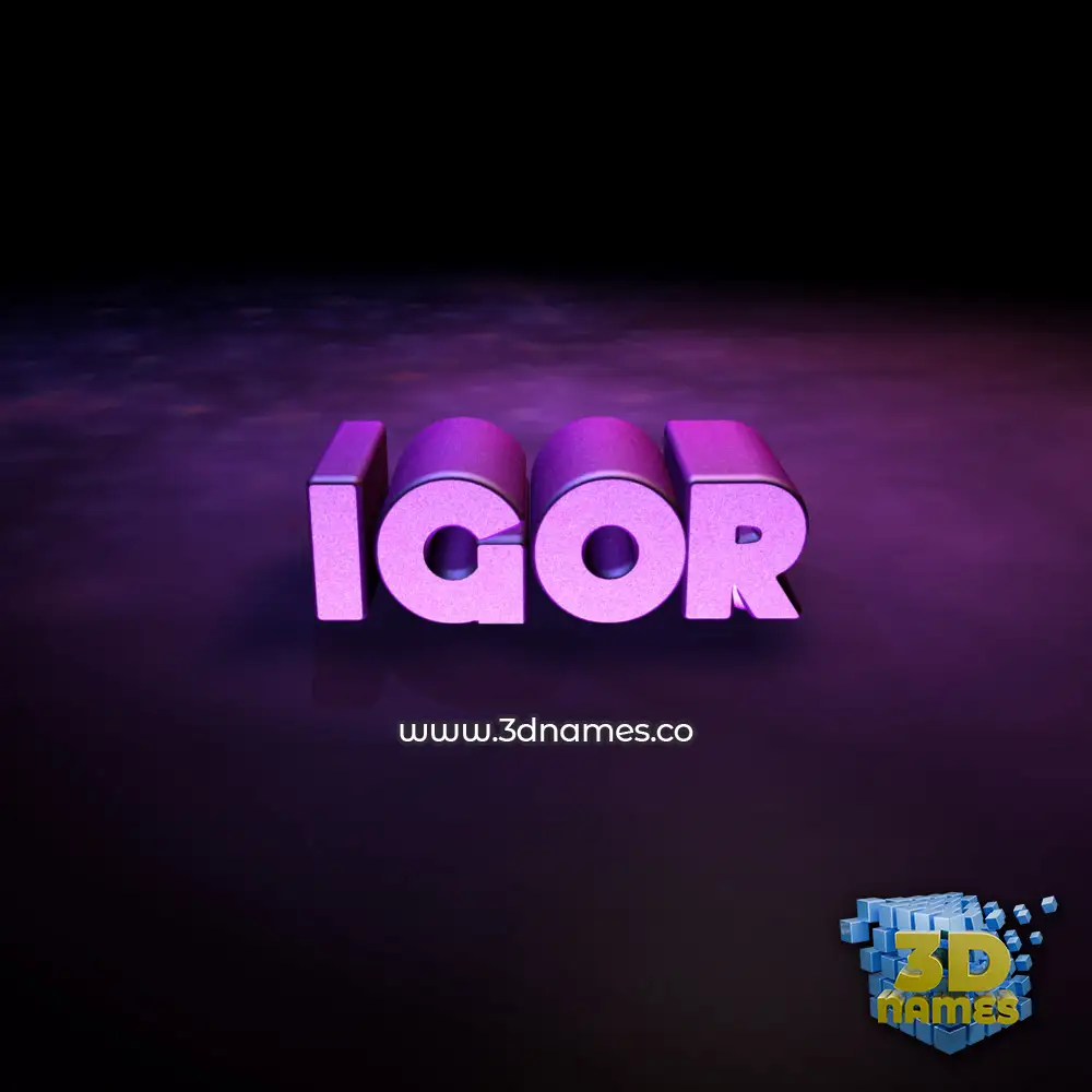 igor in Big Purple style - 3D name wallpaper