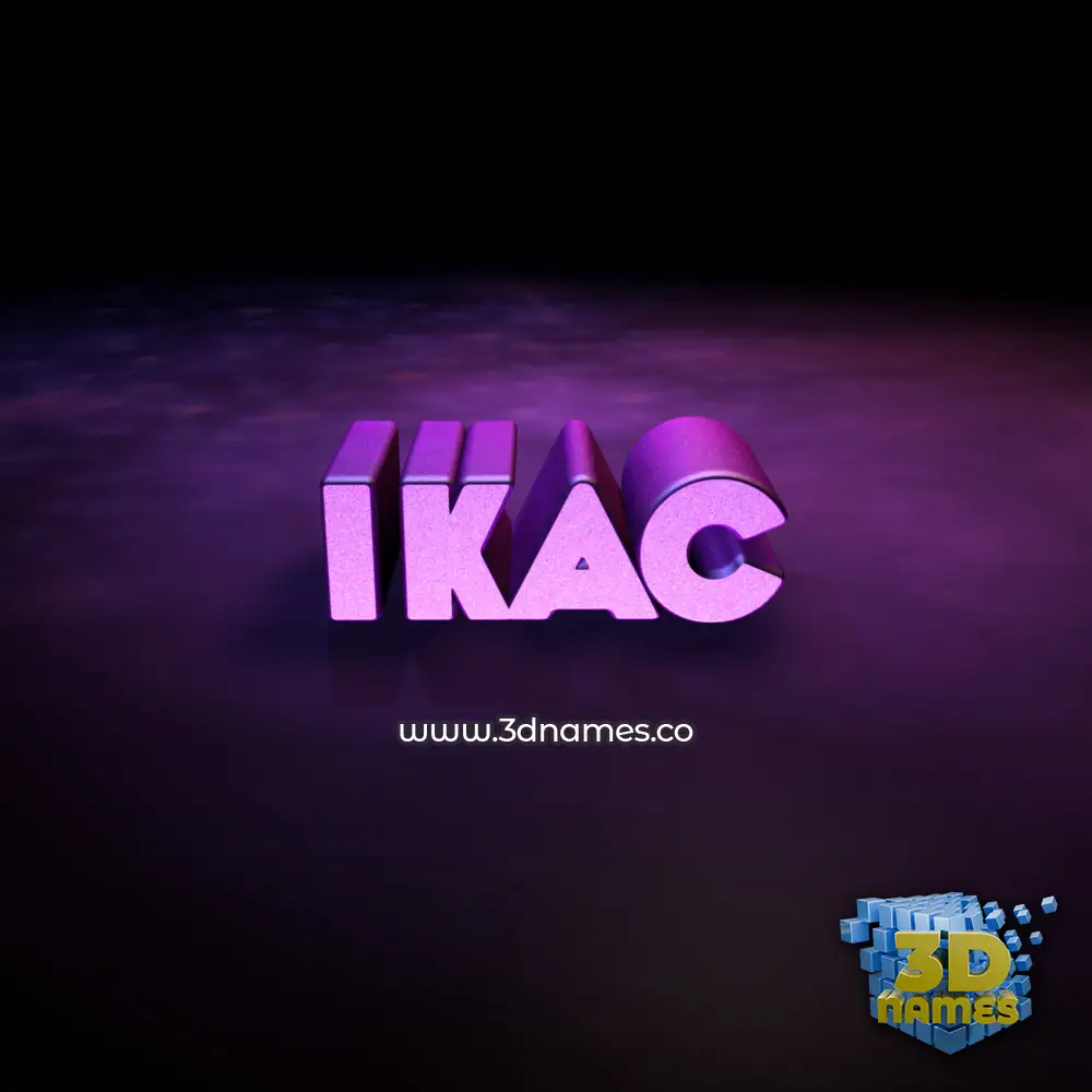 ikac in Big Purple style - 3D name wallpaper