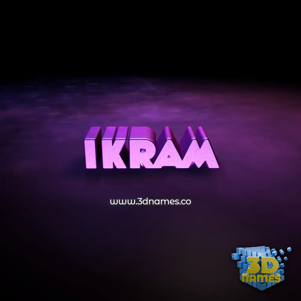 ikram in Big Purple style - 3D name wallpaper
