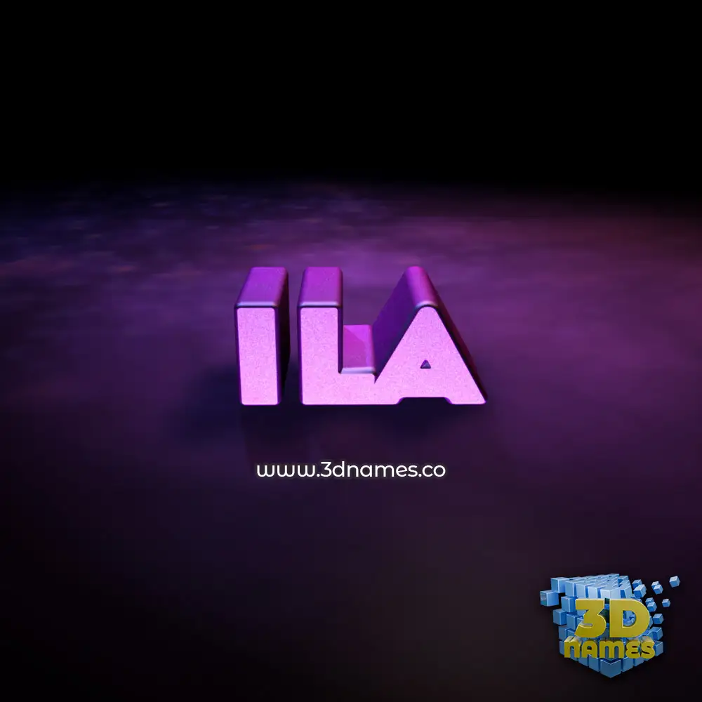 ila in Big Purple style - 3D name wallpaper