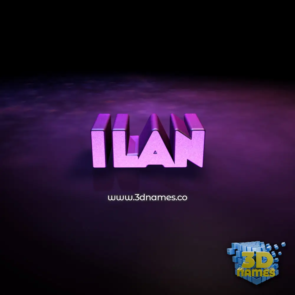 ilan in Big Purple style - 3D name wallpaper