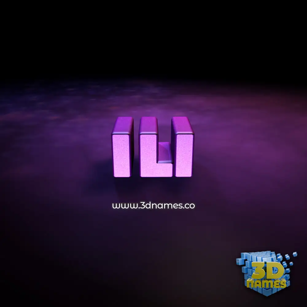 ili in Big Purple style - 3D name wallpaper