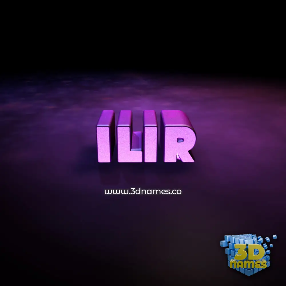 ilir in Big Purple style - 3D name wallpaper