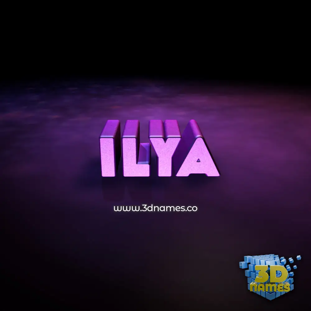 ilya in Big Purple style - 3D name wallpaper