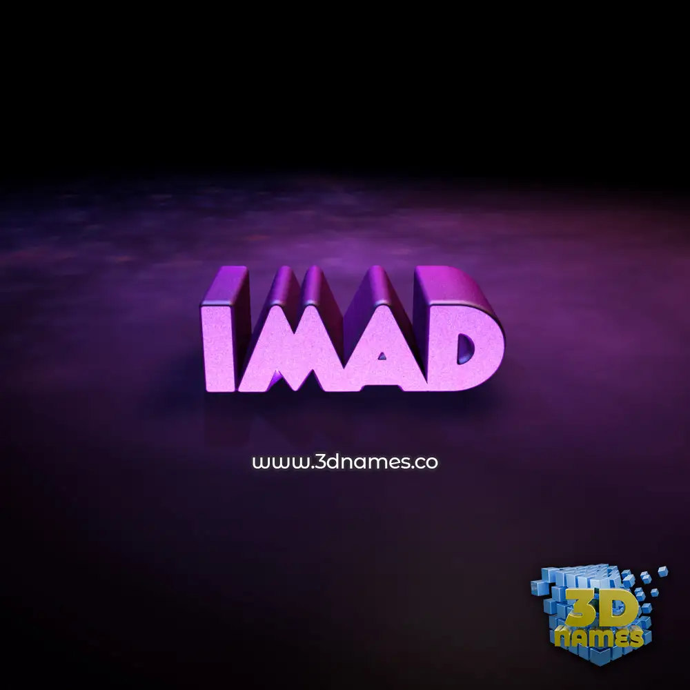 imad in Big Purple style - 3D name wallpaper