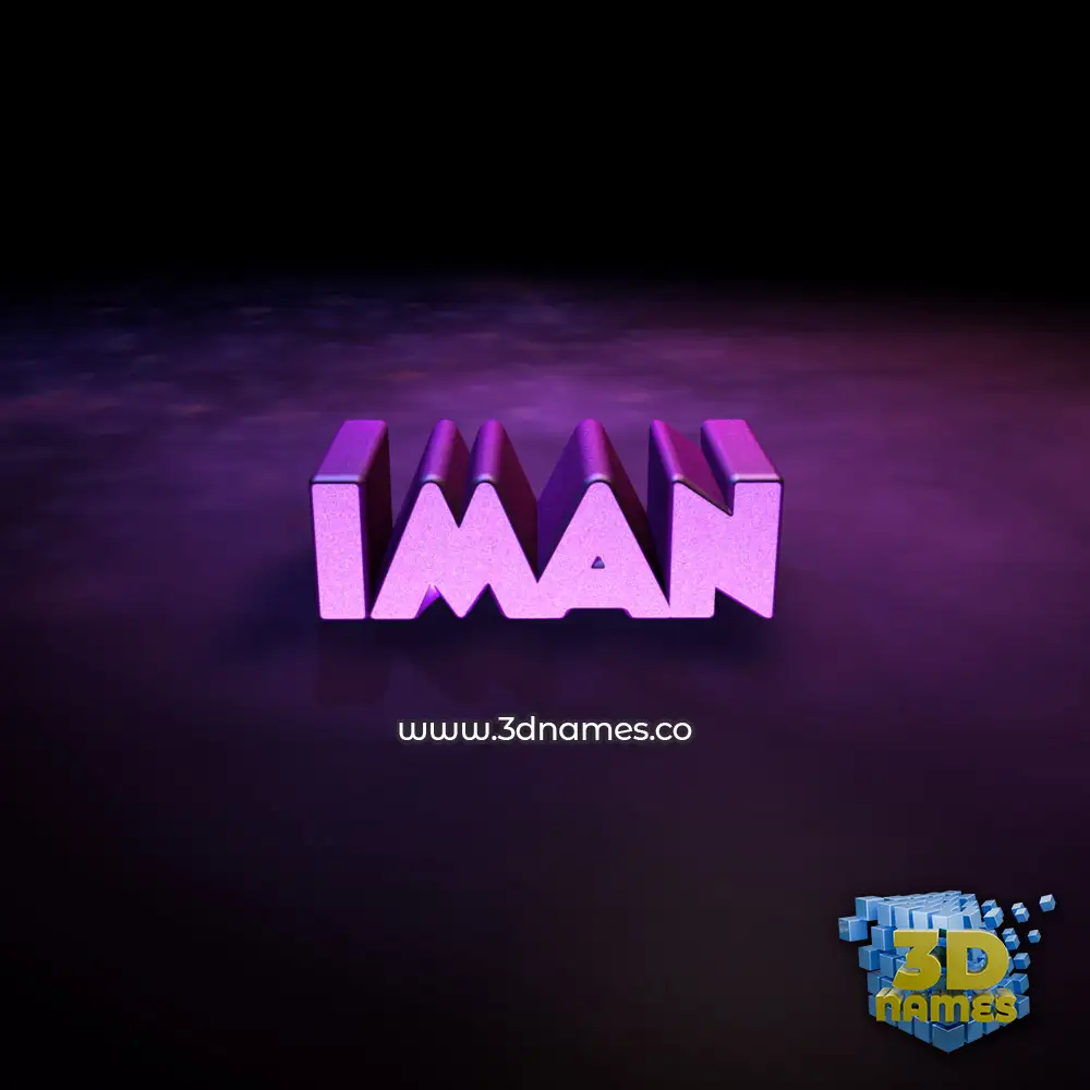 iman in Big Purple style - 3D name wallpaper